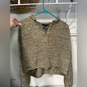 Forever 21 Green V-Neck Sweater